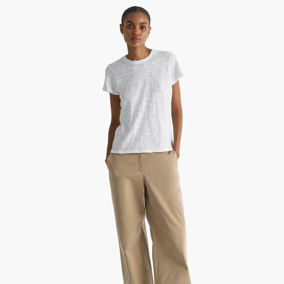 New ATM Slub Jersey Schoolboy Crewneck Short Sleeve White Tee Medium NWT - Picture 4 of 5